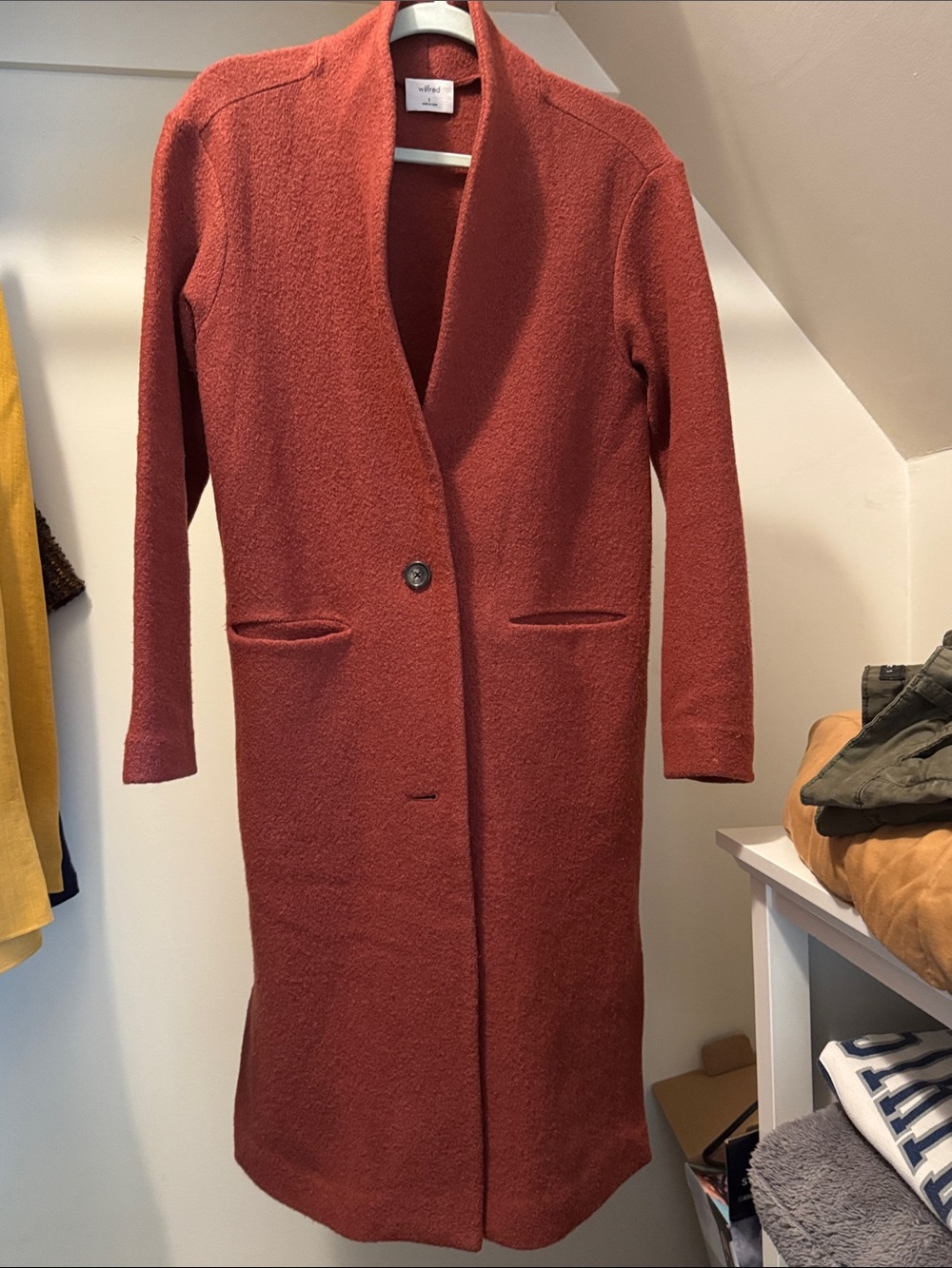 Wilfred Open Front Knit Coat in Rose